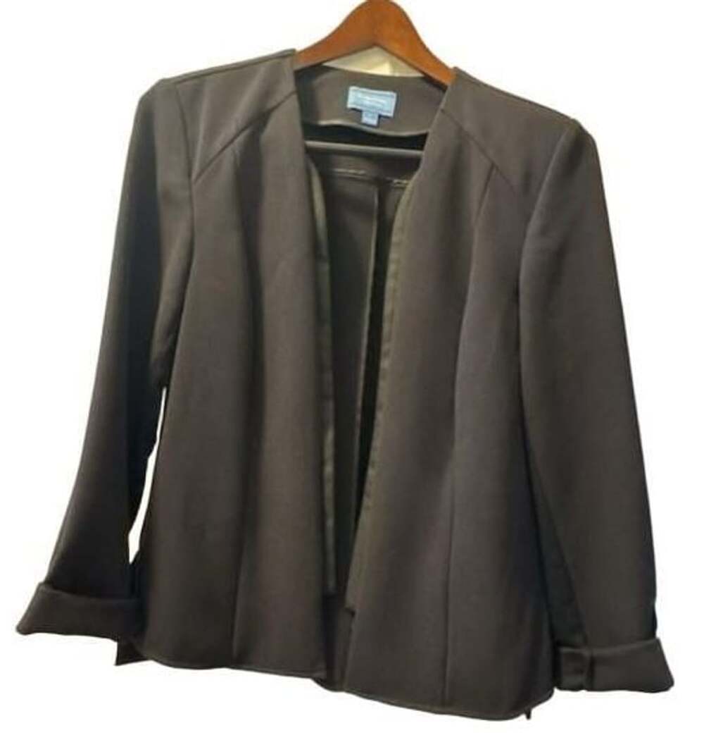 Simply Vera Vera Wang Jacket Size L Black Collarless Blazer